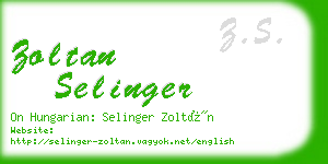 zoltan selinger business card